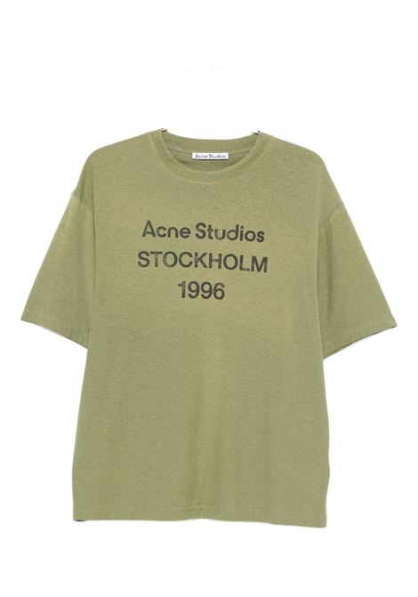t-shirt logo relaxed fit unisex verde oliva ACNE STUDIOS | CL0196AB7